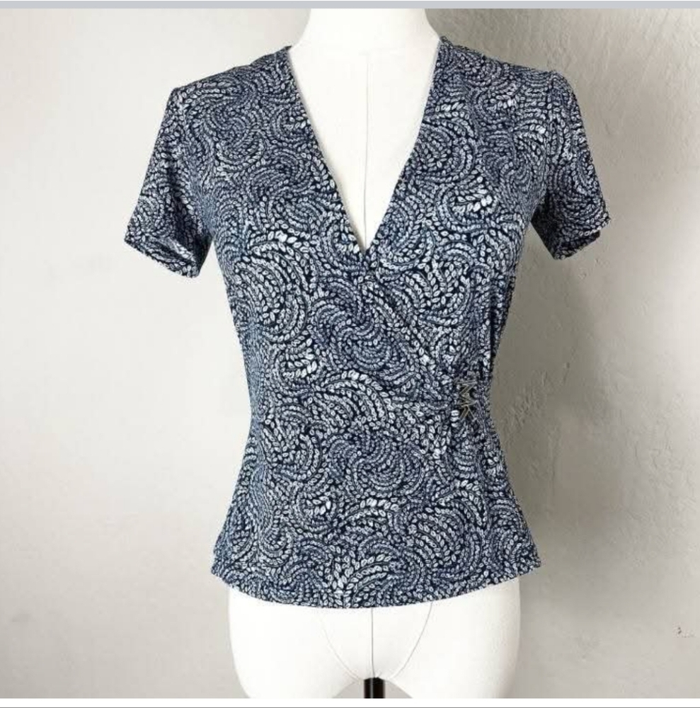Michael Kors Midnight Blue V-Neck Top